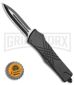 Atomic Criss Cross Dagger Black OTF Automatic Knife - Two Tone Plain -Knife Store Criss Cross Dagger Black OTF Automatic Knife Two Tone Plain GX 35897 LS Bottlecap large
