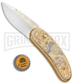 Custom Russian Gold Lion Automatic Knife - Polish Plain -Knife Store Custom Russian Gold Lion Auto Polish RV HC2 LION GX 31052 jr bottlecap large