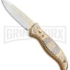Custom Russian Gold Tiger Automatic Knife - Polish Plain