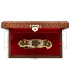 Custom Russian Gold Wolf Automatic Knife - Polish Plain -Knife Store Custom Russian Gold Wolf Auto Polish RV HC2M WOLF GX 31047 jr box large