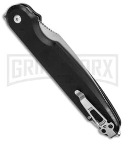 Daggerr Knives Nestor Black G-10 Folding Knife - Stonewash Plain -Knife Store Dagger Knives Parrot Nestor Flipper Black G10 4in SW BHQ 169618 td side large