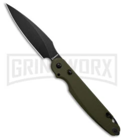 Daggerr Knives Parrot Green G-10 Flipper Pocket Knife - Black Stonewash Plain