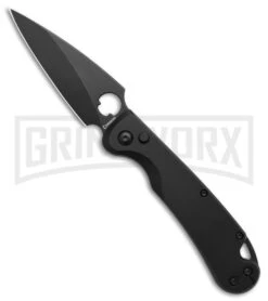 Daggerr Knives Zhalo Black Aluminum Automatic Knife - Black Plain