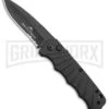 Delta Force Automatic Knife Black Aluminum - Black Partially Serrated