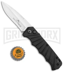 Delta Force Automatic Knife Black Aluminum - Satin Partially Serrated -Knife Store Delta Force Auto Black Molded Plastic Satin Partially Serrated GX 33540 jr bottlecap large