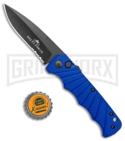Delta Force Blue Auto Knife - Black Serrated -Knife Store Delta Force Auto Blue Aluminum Black Serr GX 38231 jr bottlecap large