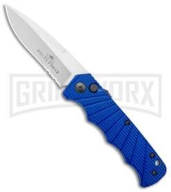 Delta Force Automatic Knife Blue Aluminum - Satin Serr