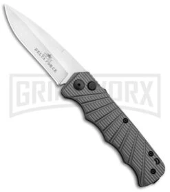 Delta Force Automatic Knife Gray Aluminum - Satin Plain