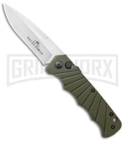 Delta Force Automatic Knife Green Aluminum - Satin Plain