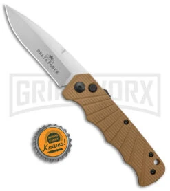 Delta Force Tan Automatic Knife - Satin Plain -Knife Store Delta Force Auto Tan Aluminum Satin GX 38230 jr bottlecap large