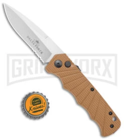Delta Force Automatic Knife Tan Aluminum -Satin Serrated -Knife Store Delta Force Auto Tan Aluminum Satin Serr GX 38096 jr bottlecap large
