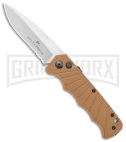 Delta Force Automatic Knife Tan Aluminum -Satin Serrated