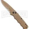 Delta Force Automatic Knife Tan Aluminum - Tan Partially Serrated