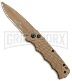 Delta Force Automatic Knife Tan Aluminum - Tan Plain