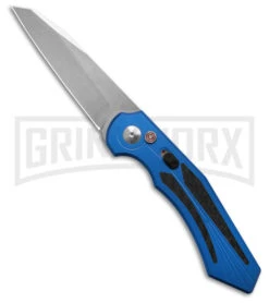 Diablo Automatic Knife Blue Aluminum - Satin Plain
