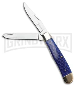 Elk Ridge Honey Comb Trapper Blue Polymer Pocket Knife
