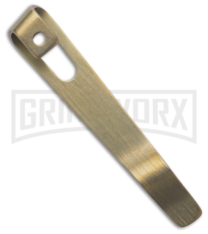 Flytanium Pocket Clip For Boker Kalashnikov Knives Gold Anodized Titanium 2 Flytanium Pocket Clip For Boker Kalashnikov Knives Gold Anodized Titanium - Image 2