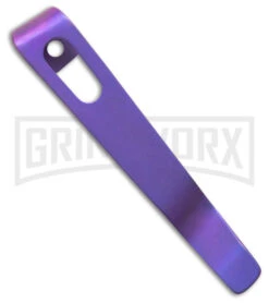 Flytanium Pocket Clip For Boker Kalashnikov Knives Magenta Anodized Titanium