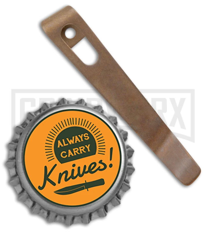 Flytanium Pocket Clip For Boker Kalashnikov Knives Bronze Anodized Titanium 2 Flytanium Pocket Clip For Boker Kalashnikov Knives Bronze Anodized Titanium - Image 2