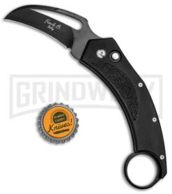 Frank B Autohawk Black Automatic Knife - Karambit Black Plain -Knife Store Frank B Autohawk Black Karambit BP 4715 jr bottlecap large