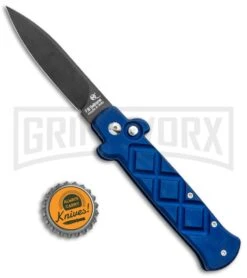 Frank B. Italian Stealth Blue Automatic Knife - Black Plain 7 Frank B. Italian Stealth Blue Automatic Knife - Black Plain -Knife Store Frank Beltrame B Stealth Blue Black Auto GX 33739 jr bottlecap large
