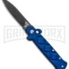Frank B. Italian Stealth Blue Automatic Knife - Black Plain
