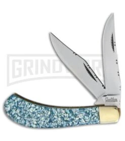 Frost Cutlery Cherokee Stoneworks Saddlehorn Blue Pocket Knife