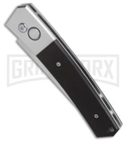 Ganzo Knives Black Wood Automatic Knife - Satin Plain 6 Ganzo Knives Black Wood Automatic Knife - Satin Plain -Knife Store Ganzo Knives Black Wood G10 satin plain BHQ 27479 er spine large