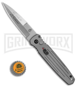 Gerber Covert Gray Automatic Knife - Stonewash Plain -Knife Store Gerber Auto Covert Tactical Gray SW BHQ 67393 er bottlecap large 1