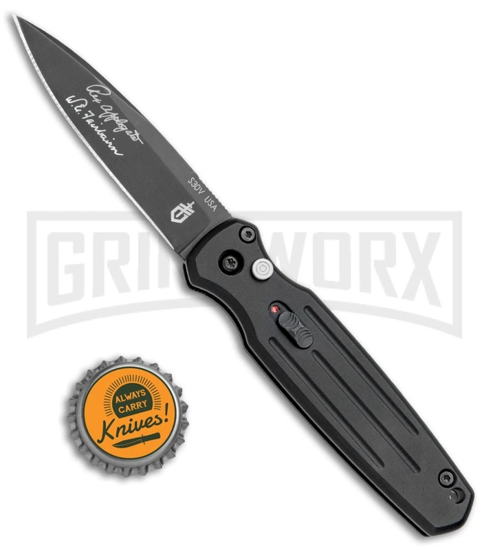 Gerber Mini Covert Black Automatic Knife - Black Plain 4 Gerber Mini Covert Black Automatic Knife - Black Plain - Image 4