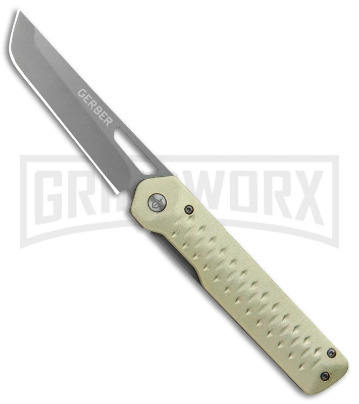 Gerber Ayako Green Aluminum Frame Lock Knife - Gray Plain 1 Gerber Ayako Green Aluminum Frame Lock Knife - Gray Plain
