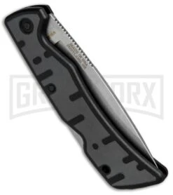 Gerber Commuter Black/Gray GFN Lockback Knife - Stonewash Plain -Knife Store Gerber Commuter LB Black Gray GFN 31 003136N BHQ 48940 jr side large