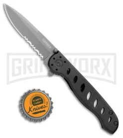 Gerber EVO Black Aluminum Liner Lock Knife - Gray Serrated -Knife Store Gerber EVO Jr. LL Gray Serr BHQ 109519 jr bottlecap large