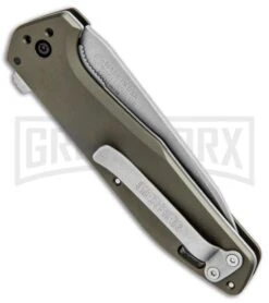 Gerber Fastball Flat Sage Liner Lock Flipper Knife - Stonewash Plain -Knife Store Gerber Fastball LL Flipper Flat Sage SW 30 001610 BHQ 94211 jr side large