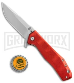 Gerber Index Red Aluminum Folding Knife - Satin Plain -Knife Store Gerber Index red aluminum satin 30 001355 BHQ 67399 er size large