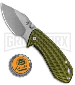 Gerber Kettlebell Sage Green Aluminum Frame Lock Knife - Stonewash Plain -Knife Store Gerber Kettlebell FL Sage Green Aluminum 30 001521 BHQ 81313 jr bottlecap large