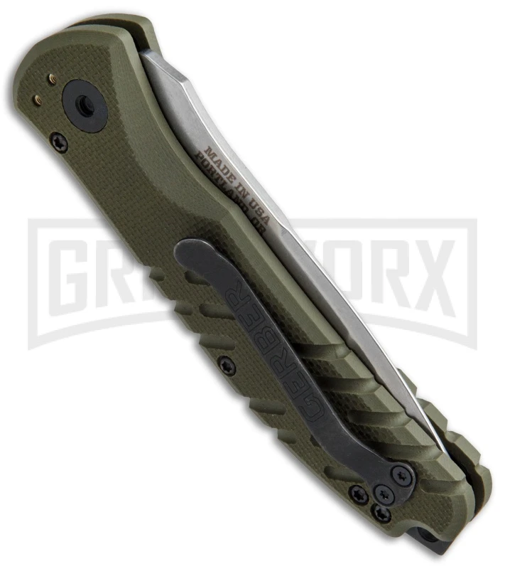 Gerber Propel Downrange OD Green Automatic Knife - Tanto Stonewash 3 Gerber Propel Downrange OD Green Automatic Knife - Tanto Stonewash - Image 3