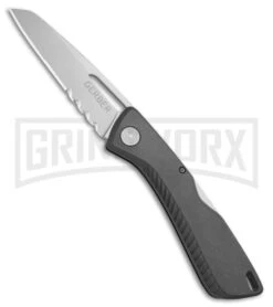 Gerber Shark Belly Gray GFN Lock Back Knife - Satin Serrated