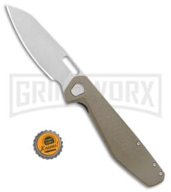 Gerber Slimsada Olive Micarta Frame Lock Pocket Knife -Stonewash Plain -Knife Store Gerber Slimsada Frame Lock Folding Knife Olive Micarta Stonewash BHQ 176978 KC bottlecap 2 large