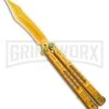 Chalkhill Balisong Butterfly Knife - Gold Tanto Skeletonized