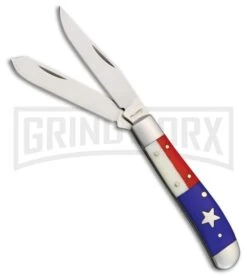 HallMark Texas Star Mini Trapper Red/White/Blue Polymer Pocket Knife