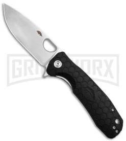 Honey Badger Knives Black FRN Large Flipper Drop Point (3.6" Satin)