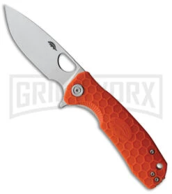 Honey Badger Knives Orange FRN Satin 8Cr13MoV Drop Point Medium Flipper