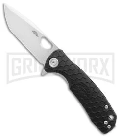 Honey Badger Knives Small Flipper Black FRN - Tanto Satin Plain