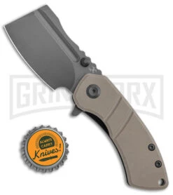 Kansept Knives Korvid M Tan G-10 Liner Lock Knife - Gray Plain -Knife Store Kansept Knives Korvid M Light Sand G 10 Gray BHQ 150107 jr bottlecap large