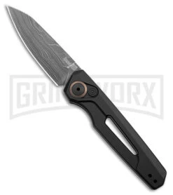 Kershaw Launch 11 Black Aluminum Automatic Knife - Damascus Plain