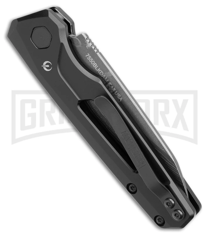 Kershaw Launch 11 Black Aluminum Automatic Knife - Damascus Plain 3 Kershaw Launch 11 Black Aluminum Automatic Knife - Damascus Plain - Image 3