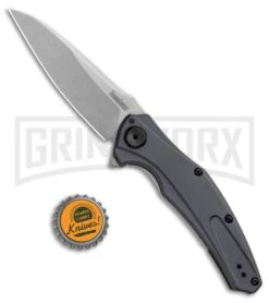 Kershaw Bareknuckle Sub Frame Lock Knife Gray Aluminum Stonewash -Knife Store Kershaw Bareknuckle Sub FL Gray Aluminum SW 7777 BHQ 80586 jr bottlecap 2 large