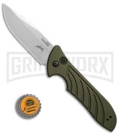 Kershaw Emerson Launch 5 OD Green Automatic Knife - Stonewash Plain -Knife Store Kershaw Emerson Launch 5 green sw BHQ 75947 er bottlecap large