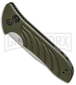 Kershaw Emerson Launch 5 OD Green Automatic Knife - Stonewash Plain -Knife Store Kershaw Emerson Launch 5 green sw BHQ 75947 er spine large
